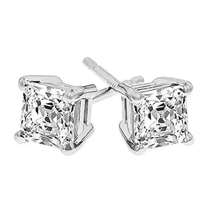 925 Sterling Silver Square Zirconia Stud Earrings – Bridal Jewelry Gift