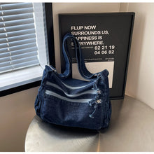 Casual Denim Crossbody Tote – Women's Trendy Handbag