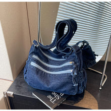 Casual Denim Crossbody Tote – Women's Trendy Handbag