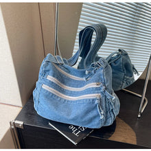 Casual Denim Crossbody Tote – Women's Trendy Handbag